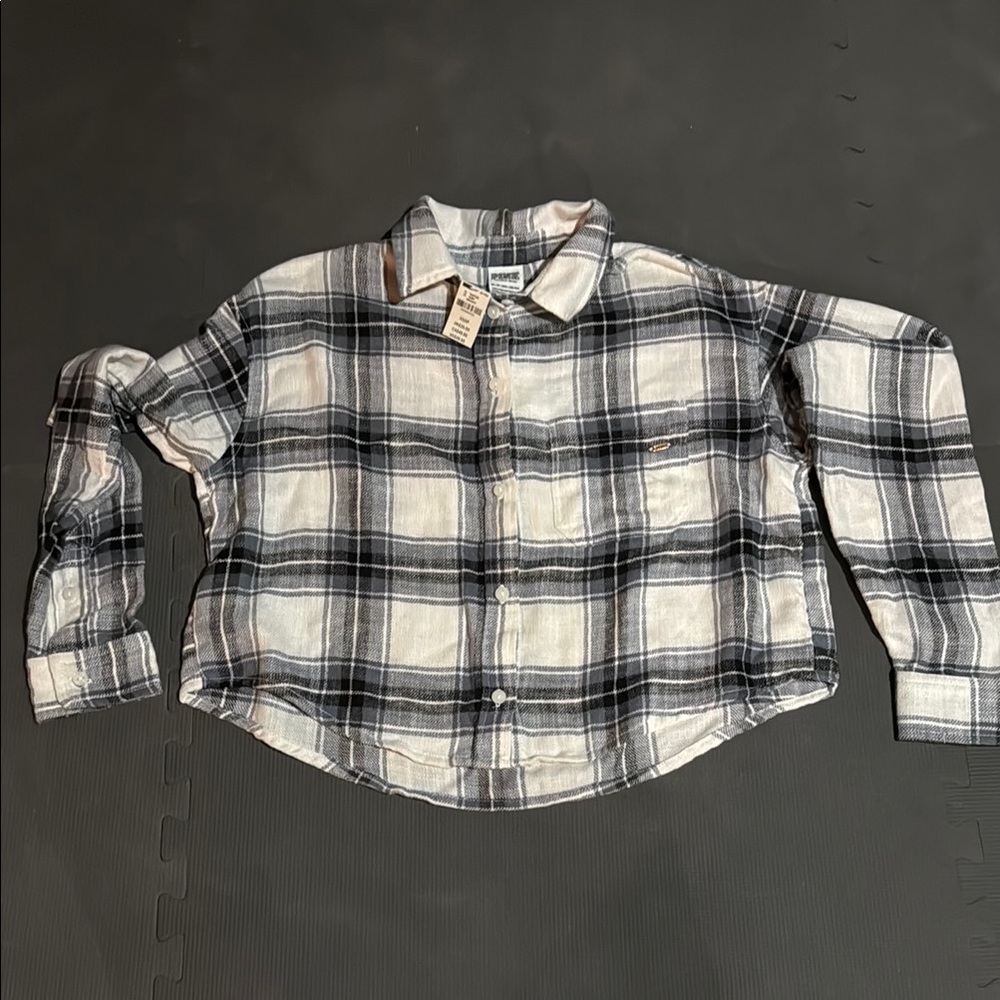 Plaid Button-Up Shirt
